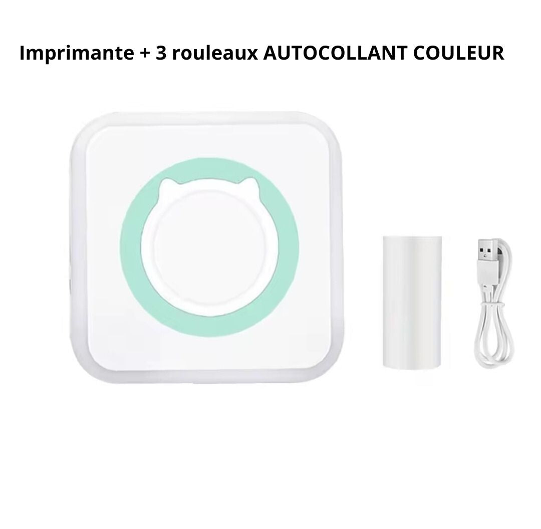 Mini-Imprimante Thermique Bluetooth – Sans Encre & Portable