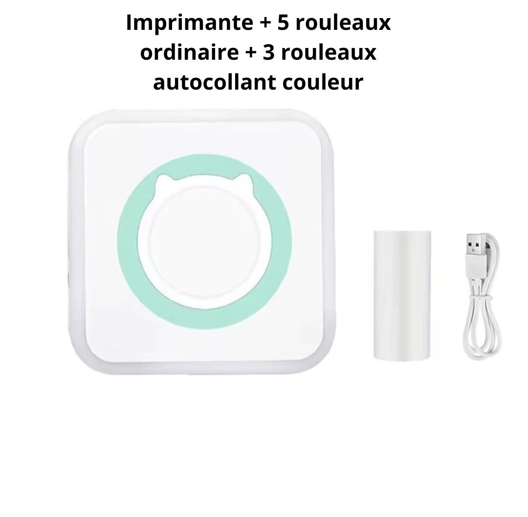 Mini-Imprimante Thermique Bluetooth – Sans Encre & Portable