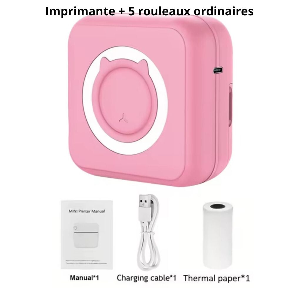 Mini-Imprimante Thermique Bluetooth – Sans Encre & Portable