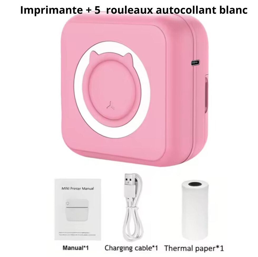 Mini-Imprimante Thermique Bluetooth – Sans Encre & Portable